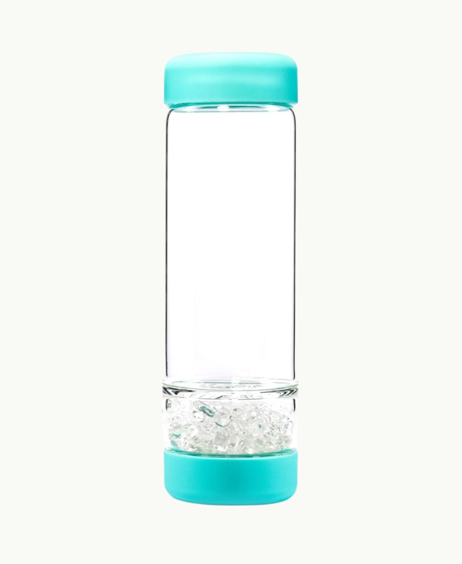 VitaJuwel inu! Trinkflasche „Ocean Blue“ mit Bergkristall